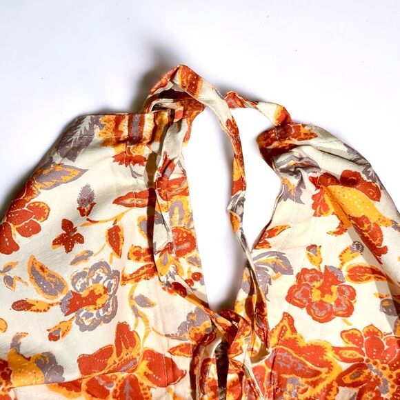 Free People Small convertable bandeau orange & white floral new with tags - Picture 4 of 14
